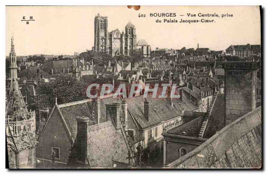 CPA Bourges Vue centrale prise du Palais Jacques Coeur 