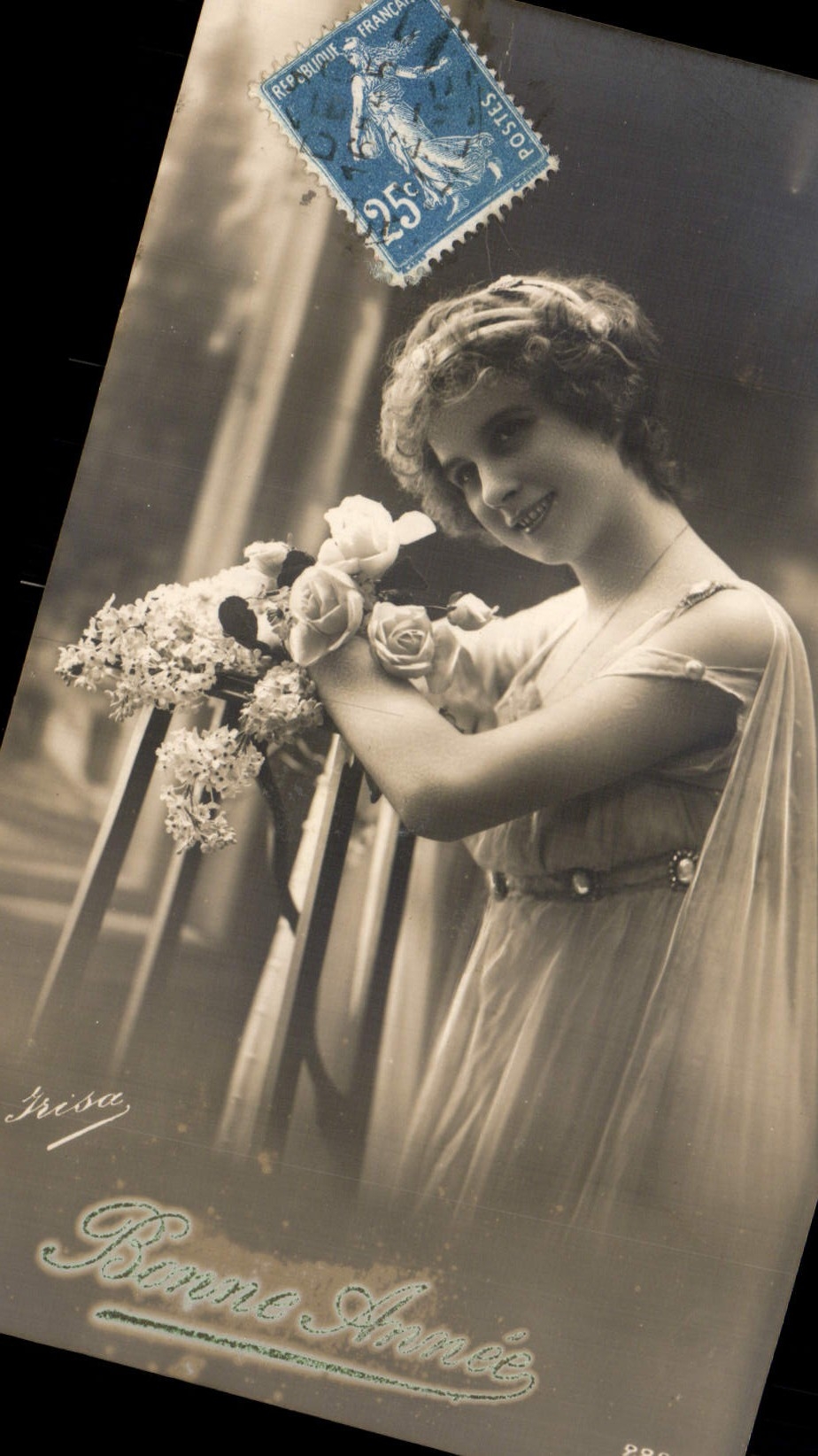 CPA Bonne Annee Femme