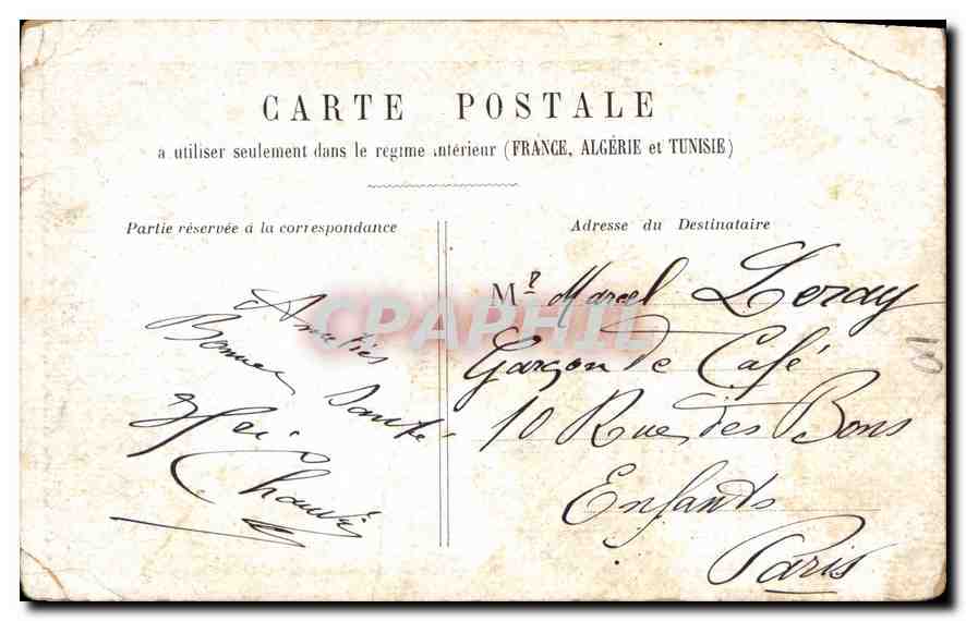 CPA Je ne neux vivre que pour l'aimer  — Rückseite