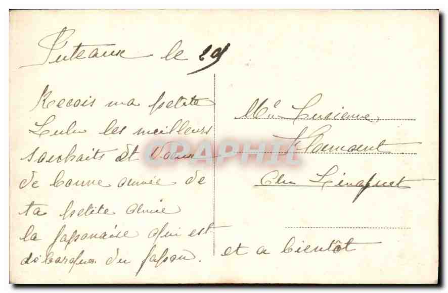 CPA Bonne Annee Femme — Rückseite