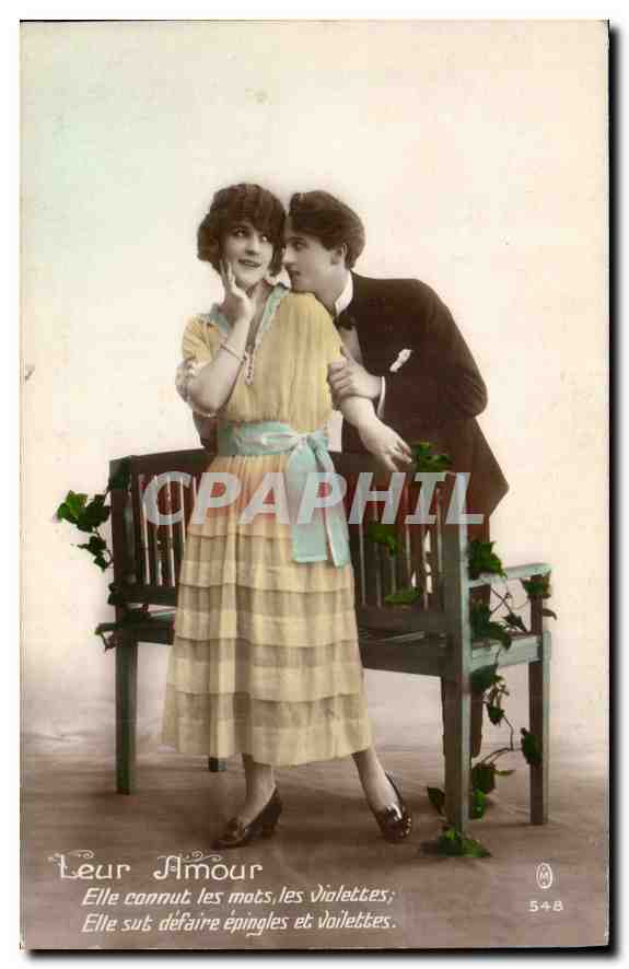 CPA Leur Amour Elle cannut les mots les violettes Femme