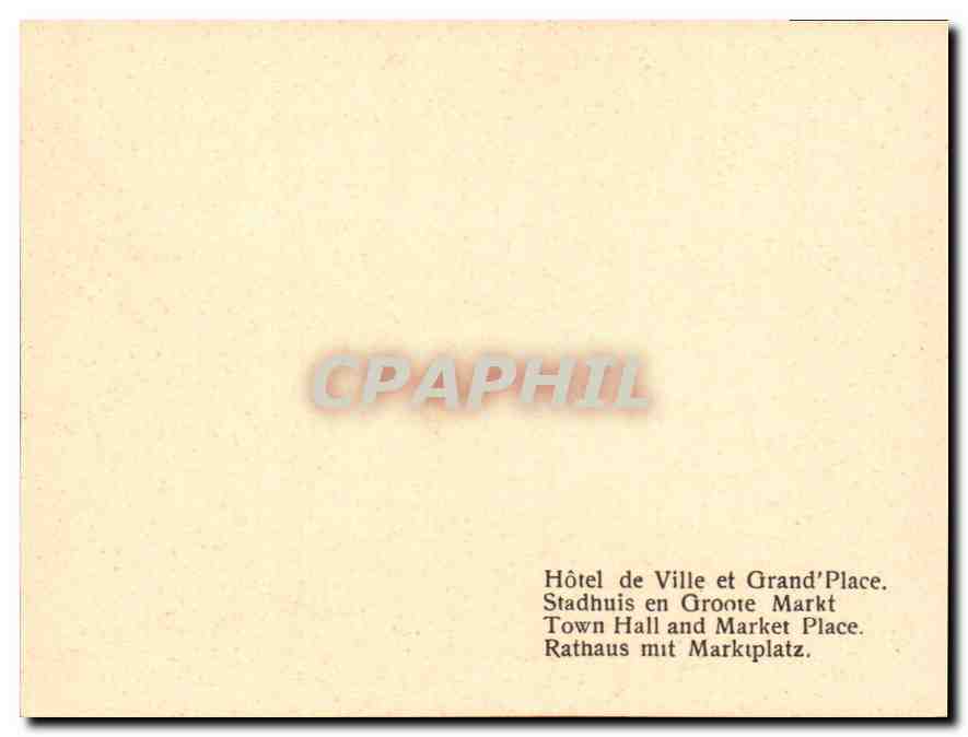 CPM Bruxelles Hotel de Ville et Grand Place  — Rückseite