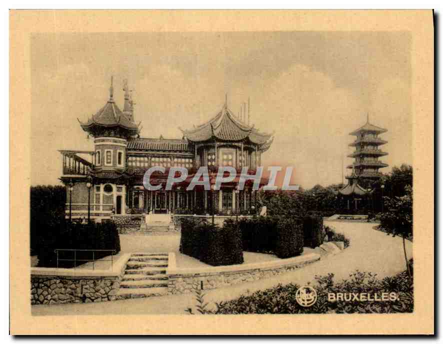 CPM Bruxelles Pavillon Chinois et Tour Japonaise a Laeken Japon Chine China Nippon