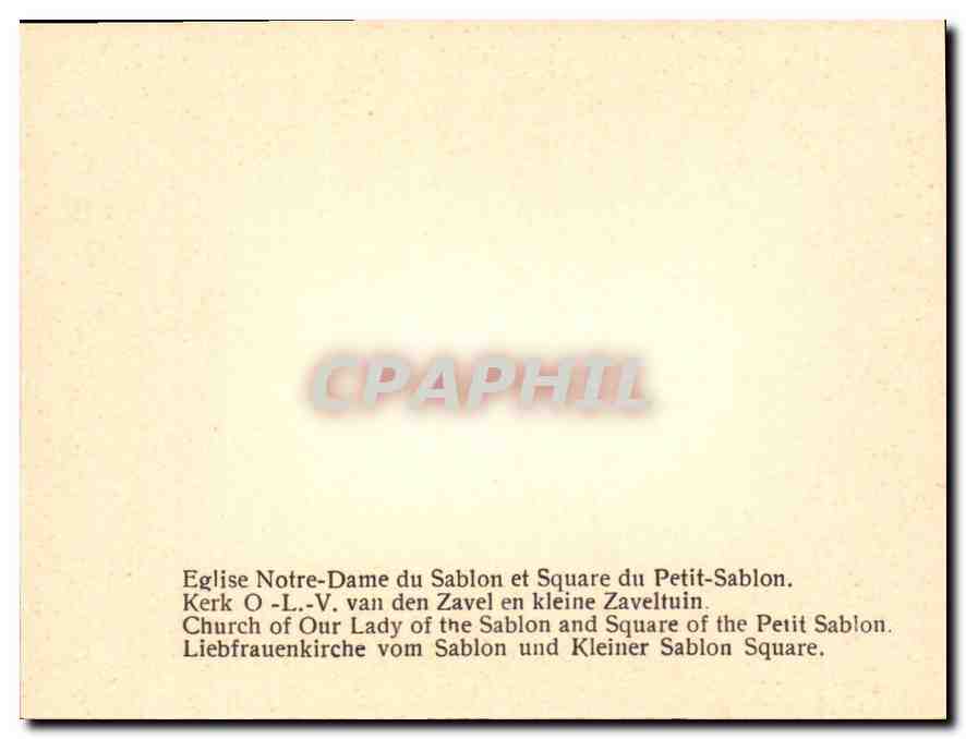 CPM Bruxelles Eglise Notre Dame du Sablon et Square du Petit Sablon  — Rückseite