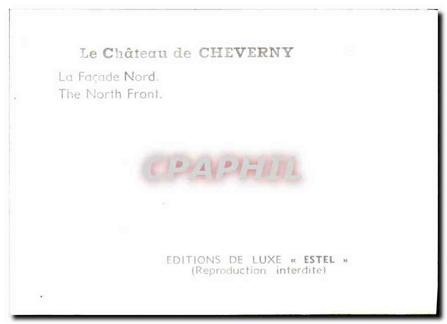 CPM Le Chateau de Cheverny La Facade Nord  — Rückseite