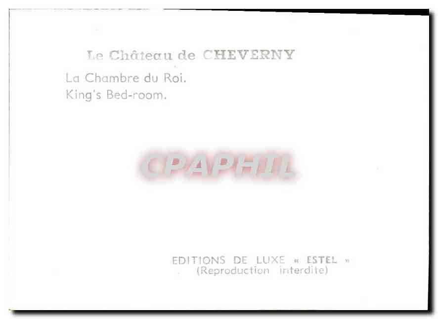 CPM Le Chateau de Cheverny La Chambre du Roi  — Rückseite