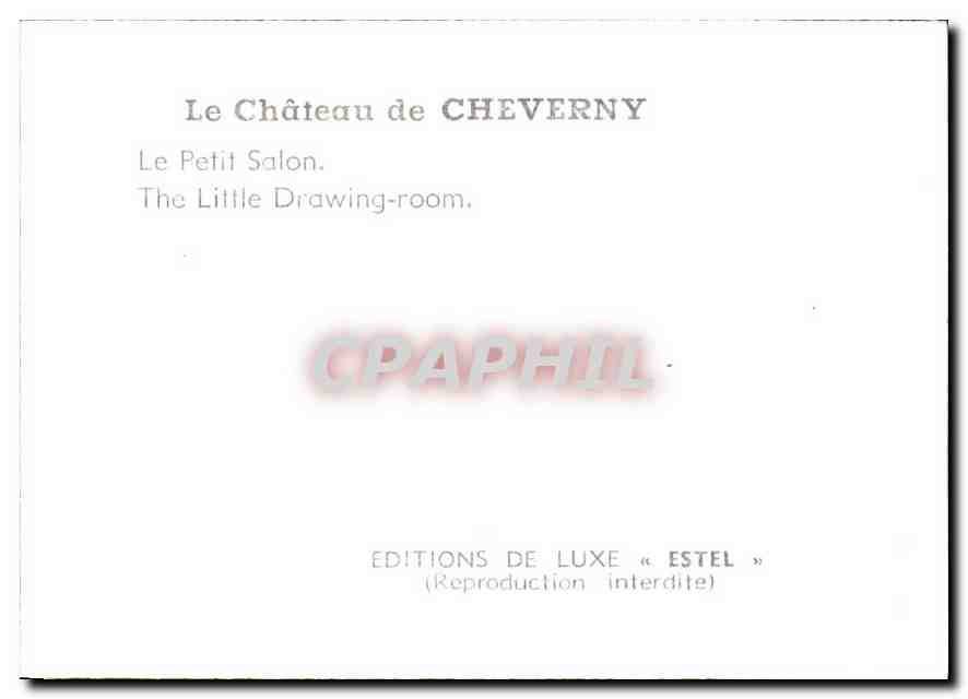 CPM Le Chateau de Cheverny Le Petit Salon  — Rückseite