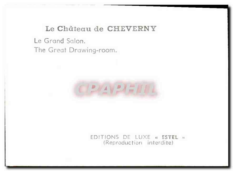 CPM Le Chateau de Cheverny Le Grand Salon  — Rückseite