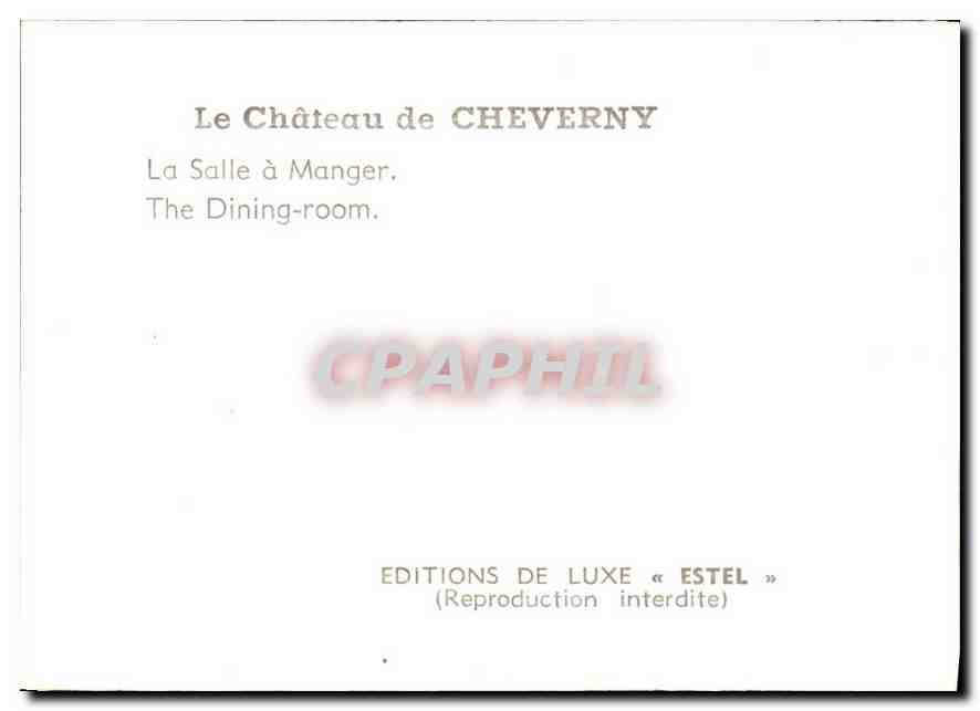CPM Le Chateau de Cheverny La Salle a Manger  — Rückseite