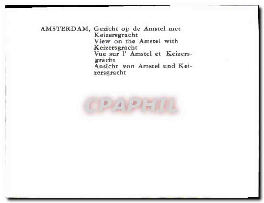 CPM Amsterdam Vue sur l'Amstel et Keizers gracht  — Rückseite