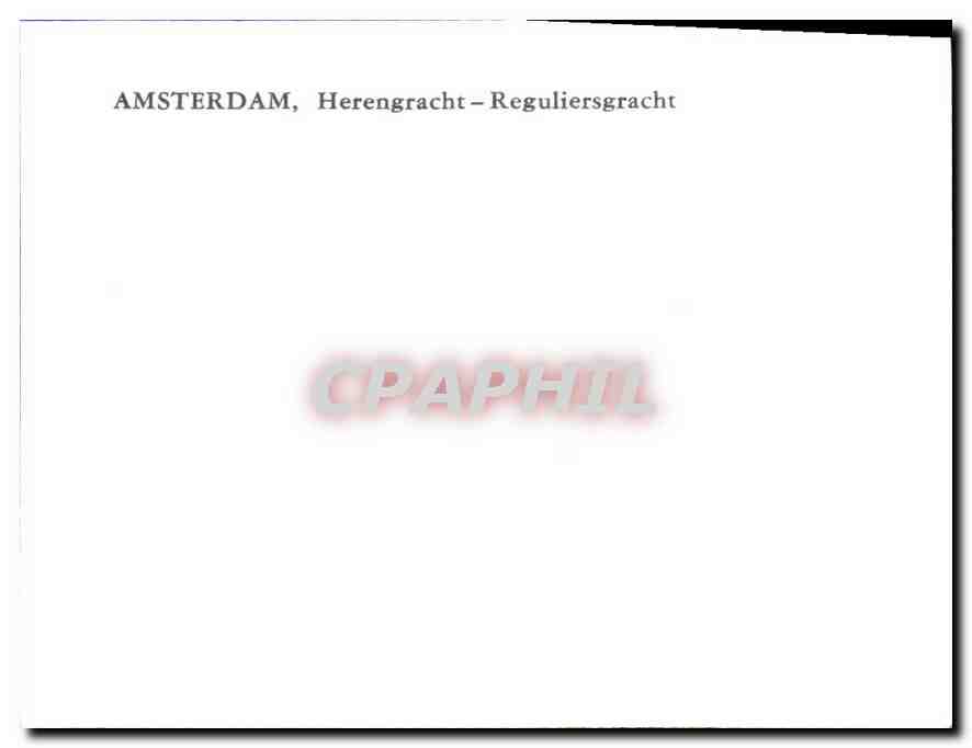 CPM Amsterdam Herengracht Reguliersgracht  — Rückseite