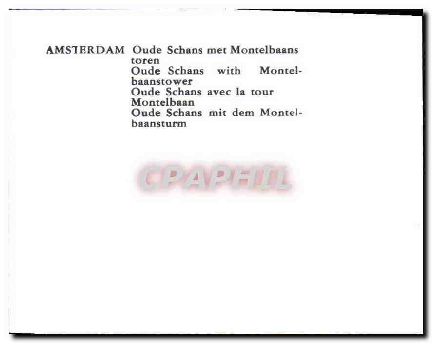 CPM Amsterdam Oude Schans avec la tour Montelbaan  — Rückseite