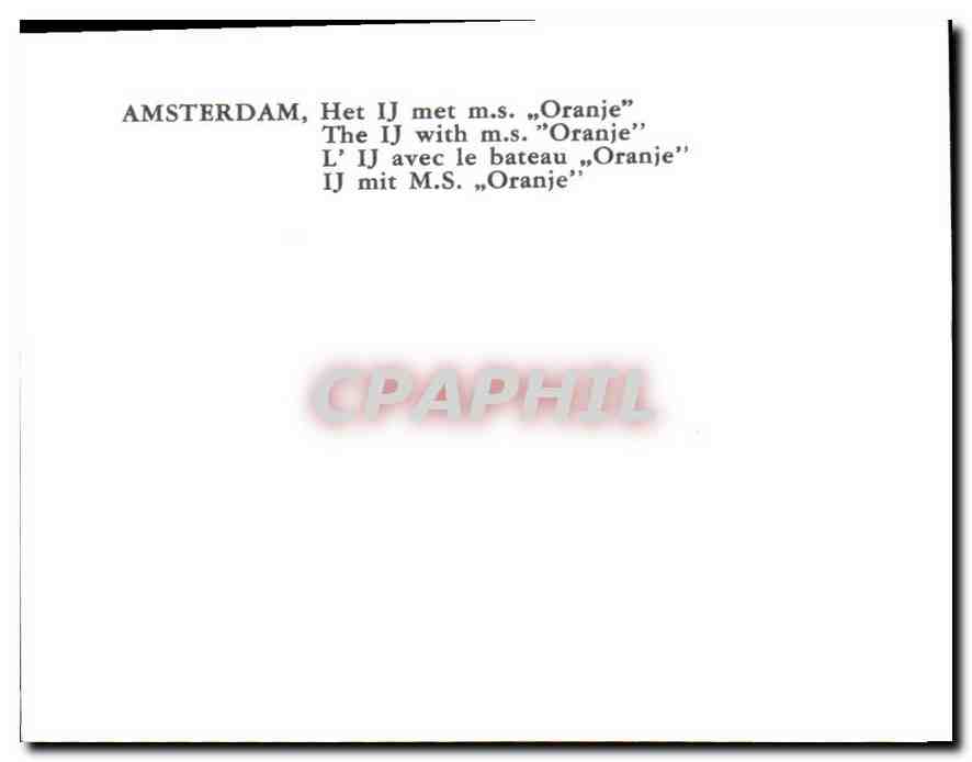 CPM Amsterdam L'Ij avec le bateau Oranje  — Rückseite