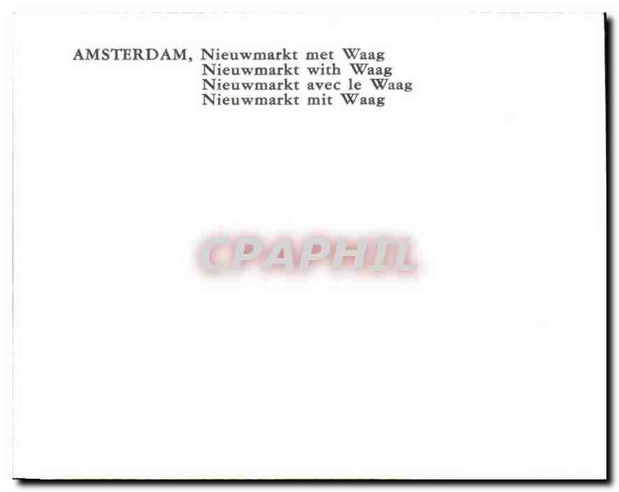 CPM Amsterdam Nieumarkt avec le Waag  — Rückseite