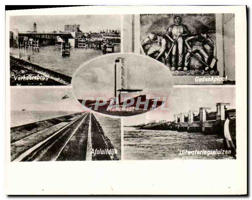 CPM Afsluitdijk Verkeerebrug Monument Gedenkplaat afsluitdijk Uitwateringssluizen 