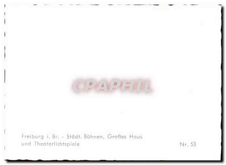 CPM Freiburg Stadt Buhnen Grobes Huas und Theaterlichtspiele  — Rückseite