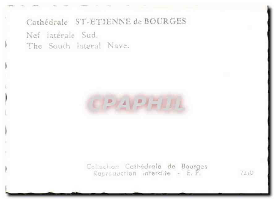 Cathédrale Saint-Étienne de Bourges — Nef latérale Sud — Collection Cathédrale de Bourges, n° 7210 — Rückseite