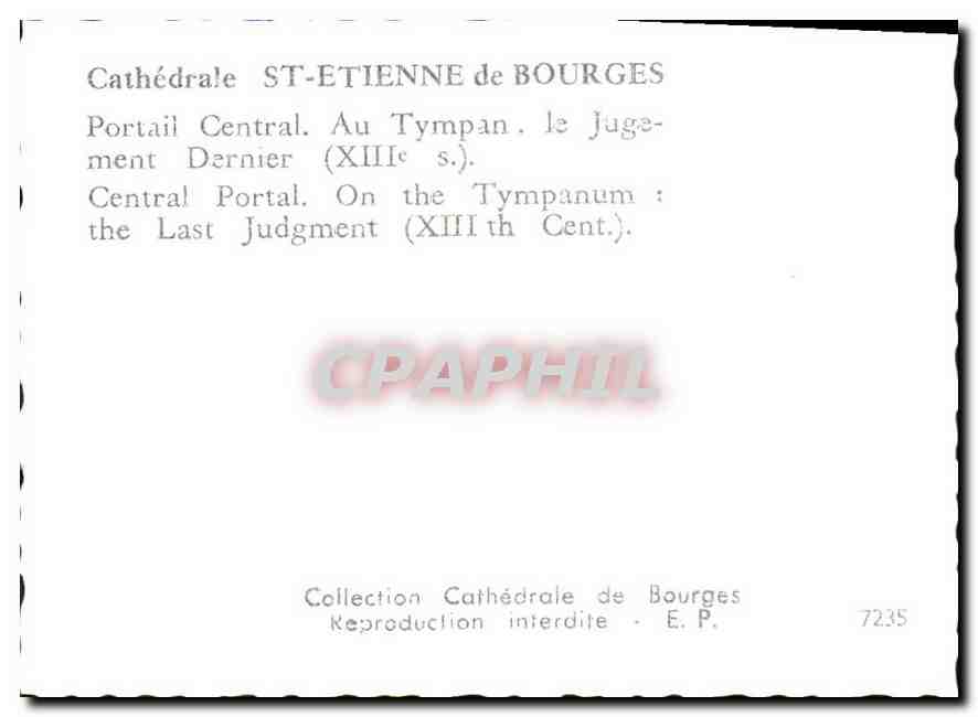 Cathédrale Saint-Étienne de Bourges — Portail Central, tympan du Jugement Dernier (XIIIe s.) — Collection Cathédrale de Bourges, n° 7235 — Rückseite