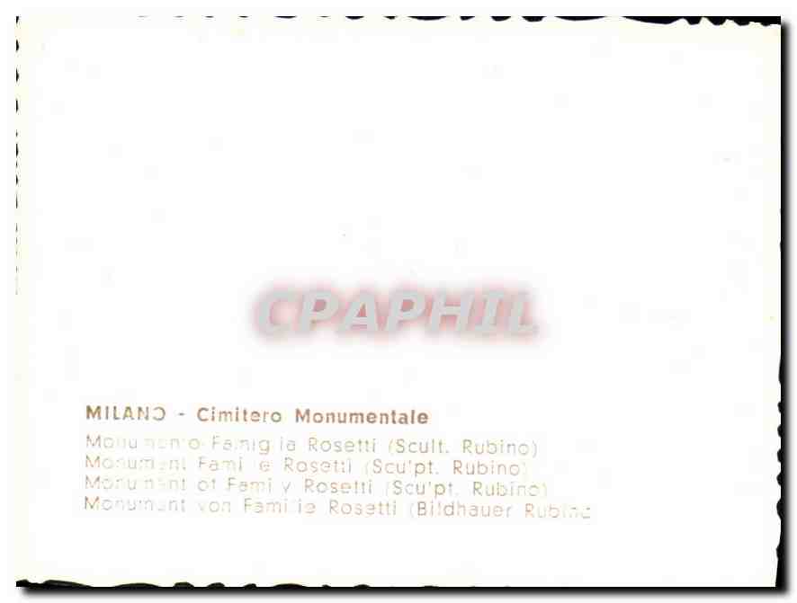 CPM Milano Cimitero Monumentale  — Rückseite