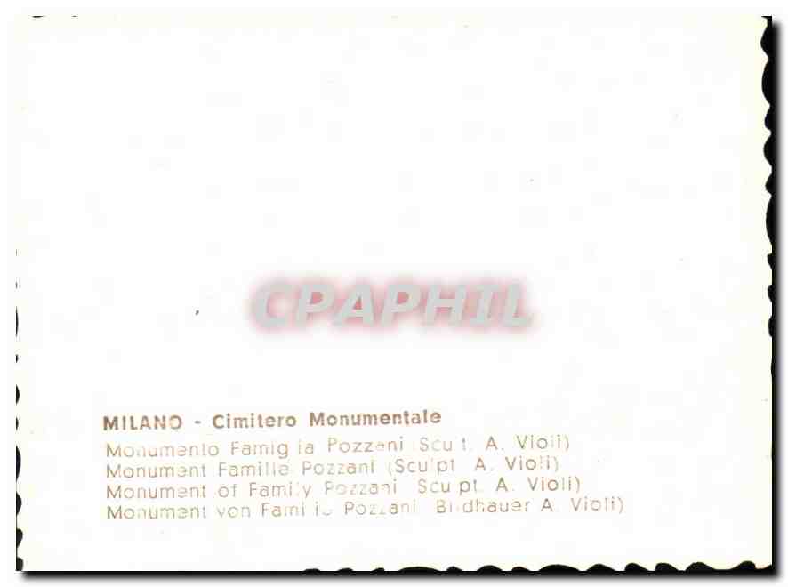 CPM Milano Cimitero Monumentale  — Rückseite