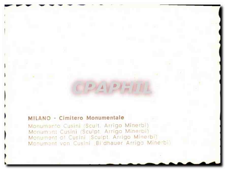 CPM Milano Cimitero Monumentale Monumento Cusini  — Rückseite