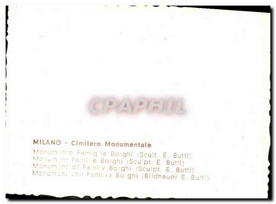 CPM Milano Cimitero Monumentale Monumento Famiglia Borghi  — Rückseite
