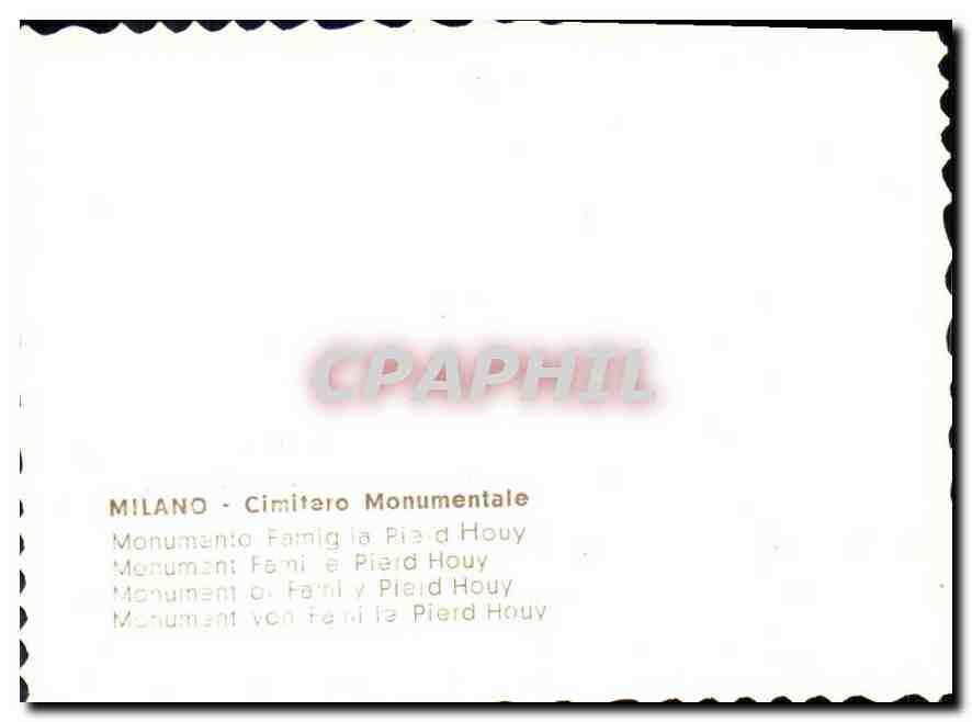 CPM Milano Cimitero Monumentale Monumento Famiglia Pie d Houy  — Rückseite