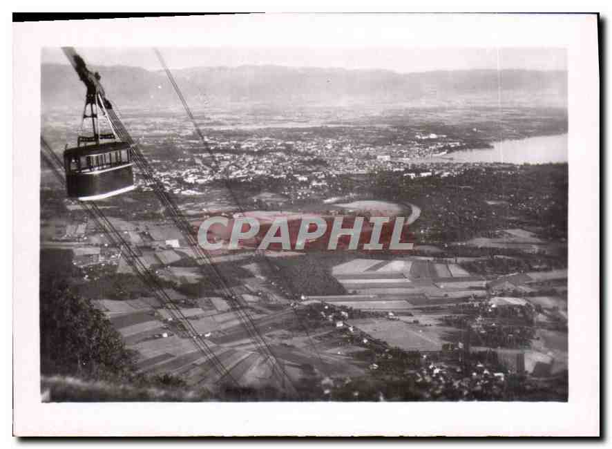 CPM Geneve et le Lac Leman et les Monts du Jura vus du Telepherique du Saleve 