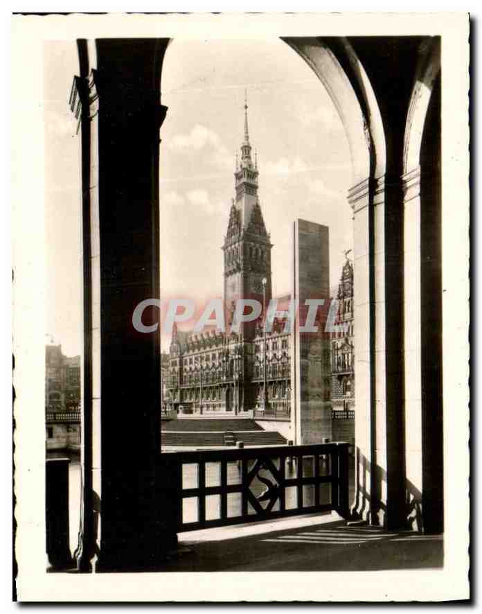 CPM Hamburg Blick auf das Rathaus mit Ehrenmal 