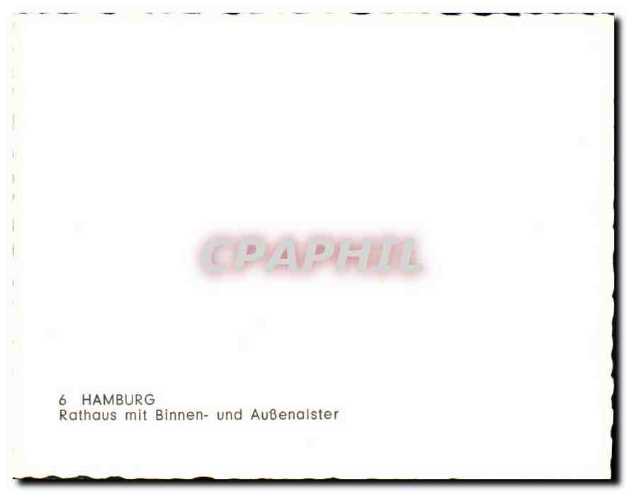 CPM Hamburg Rathaus mit Bennen und AuBenalster  — Rückseite