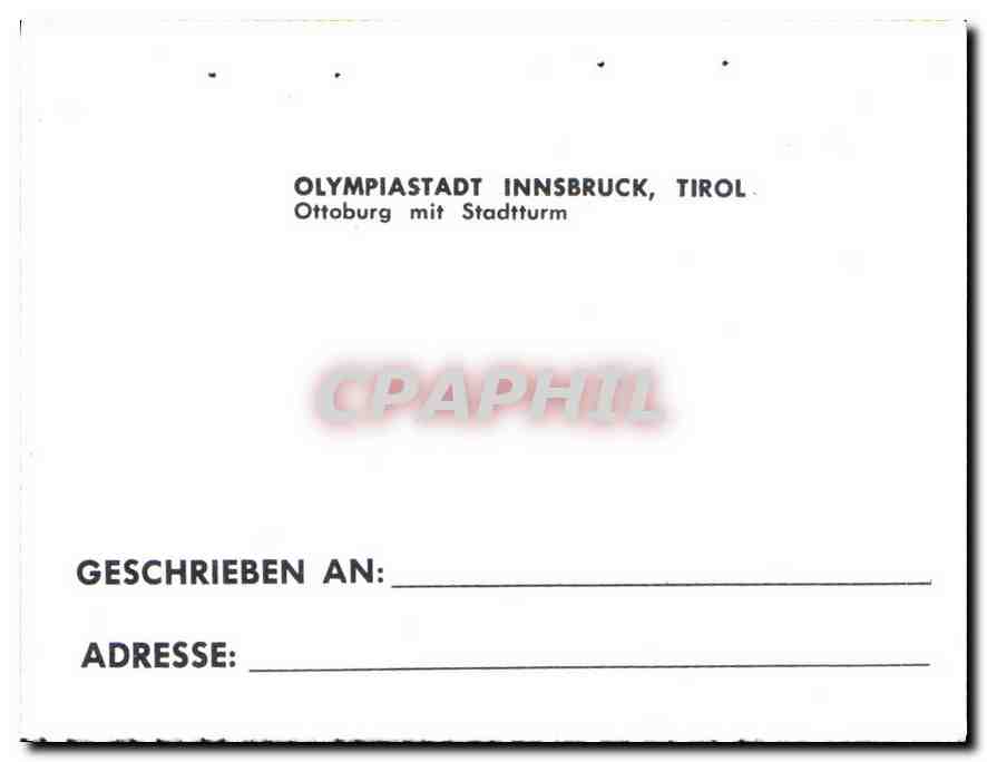Ottoburg avec tour de ville — Innsbruck, Tyrol — éditeur CPAPHIL, n° de série non visible — Rückseite