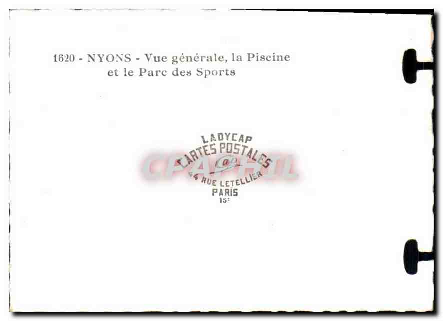 CPM Nyons Vue generale la Piscine et le Parc des Sports  — Rückseite