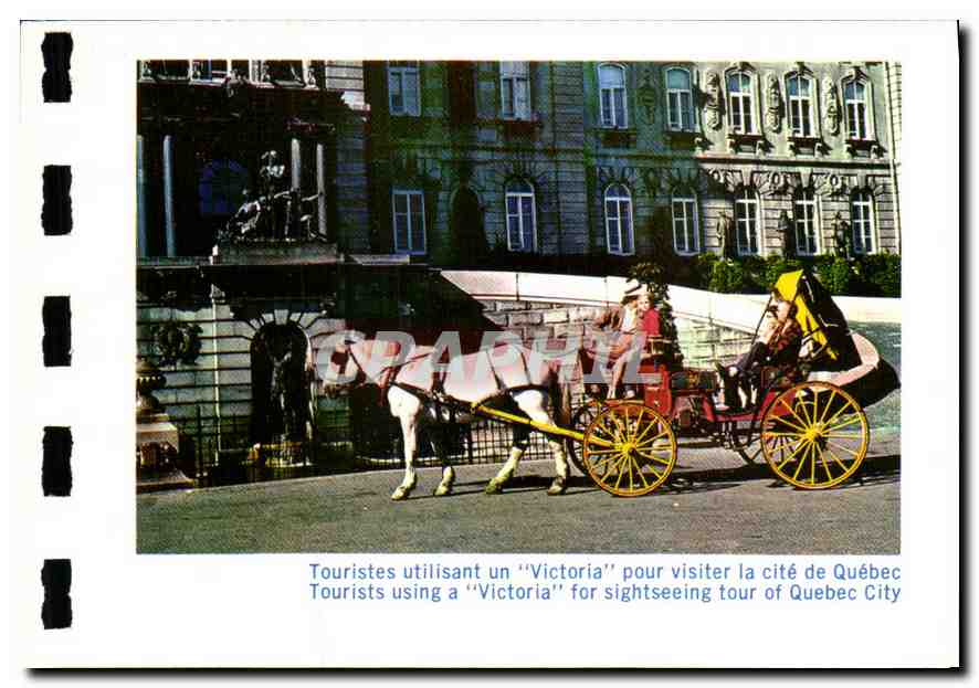 CPA Touristes utilisant un Victoria pour visiter la cite de Quebec 