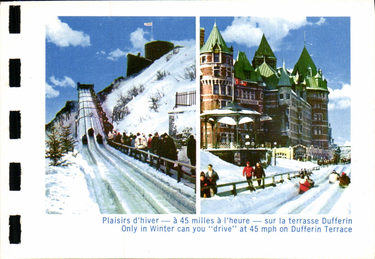 CPA Plaisirs d'Hiver a 45 milles a l'heure sur la terrasse Dufferin 