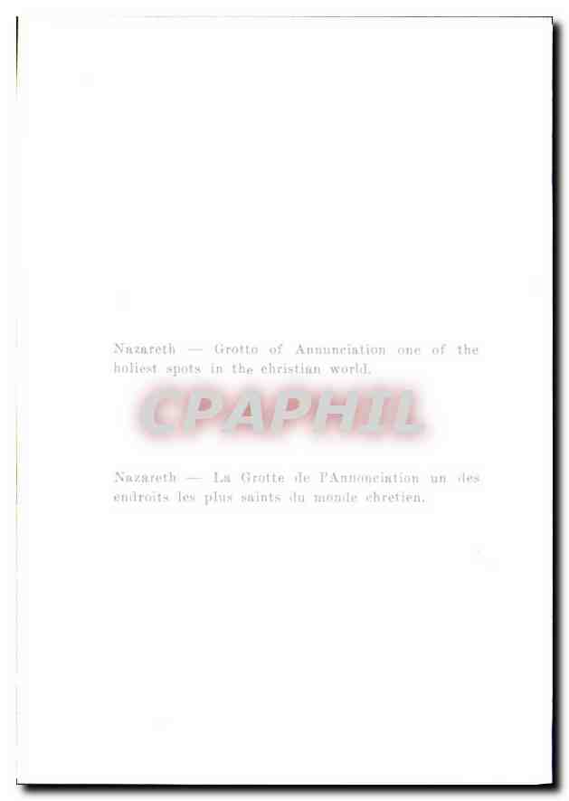 CPA Nazareth La Grotte de l'Annonciation un des endroits les plus saints du monde chretien  — Rückseite