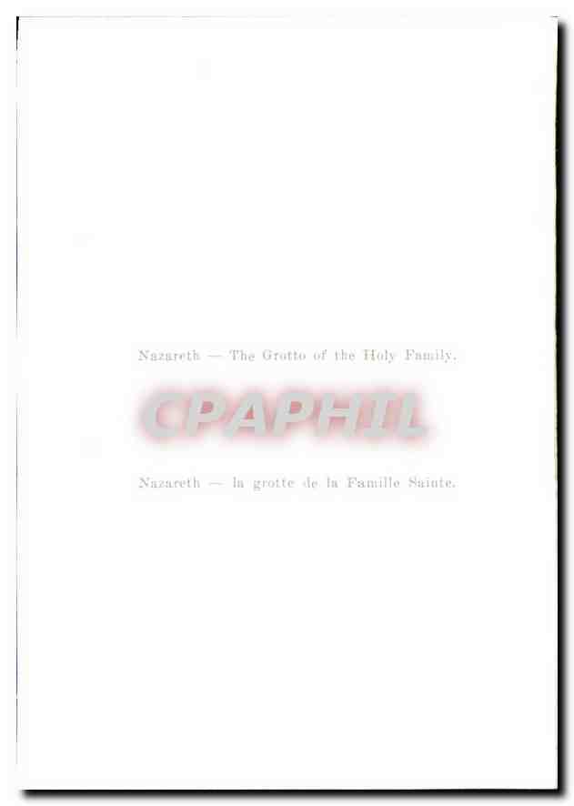 CPA Nazareth La Grotte de la Famille Sainte  — Rückseite