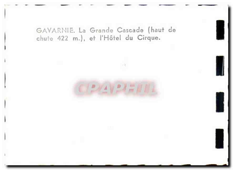CPA Gavarnie La Grande Cascade et l'Hotel du Cirque  — Verso