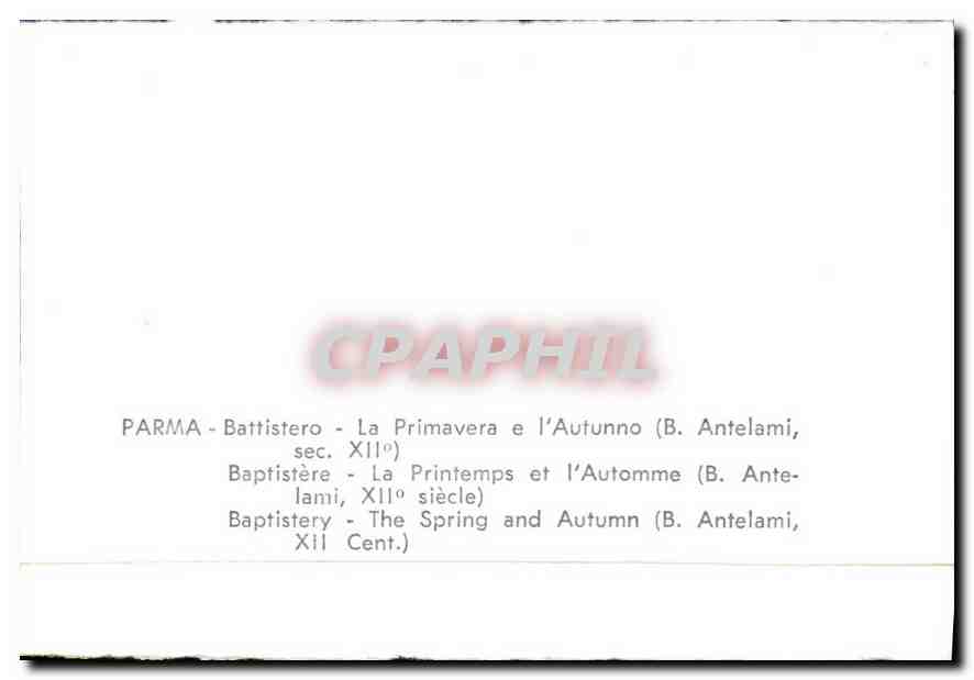 CPA Parma Baptistere La Printemps et l'Automme  — Rückseite