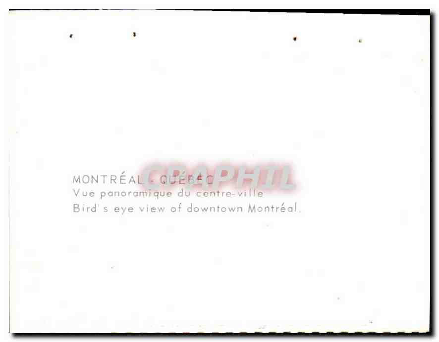 CPM Montreal Quebec Vue panoramique du centre ville  — Back