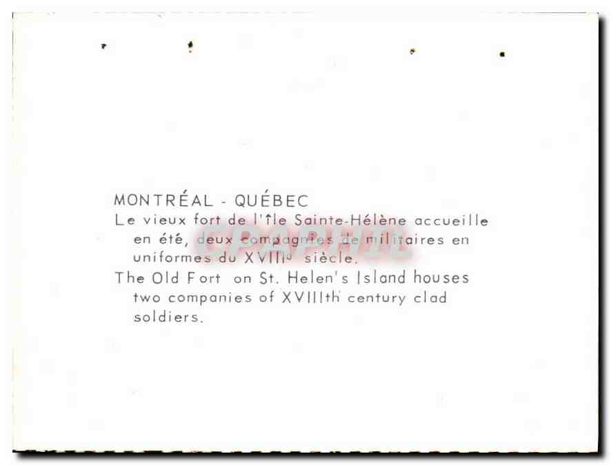 CPM Montreal Quebec Le Vieux fort de l'Ile Sainte Helene accueille en ete deux campagnies de militai — Back