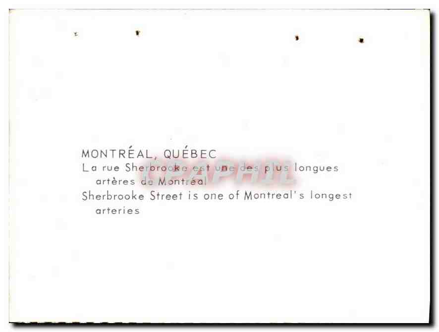 CPM Montreal Quebec La rue Sherbrooke est une des plus longues arteres de Montreal  — Back