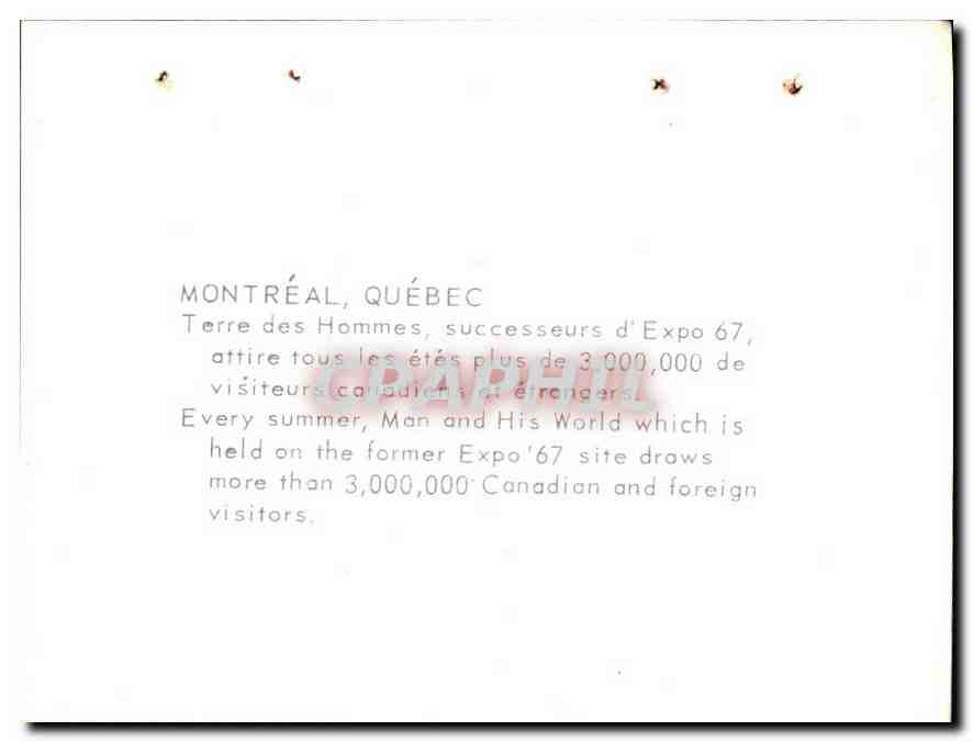 CPM Montreal Quebec Terre des Hommes successeurs d'Expo 67 attire tous les etes plus de 3 000 000 de — Back