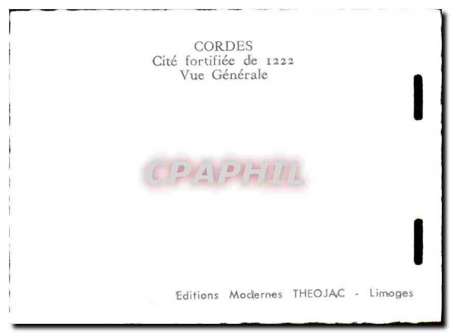 CPM Cordes Cite fortifiee de 1222 Vue Generale  — Back