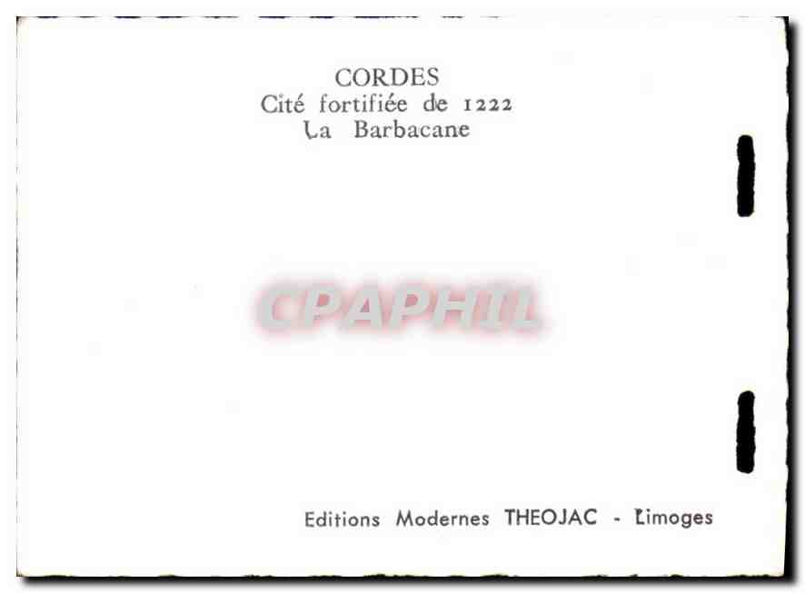 CPM Cordes Cite fortifiee de 1222 La Barbacane  — Back