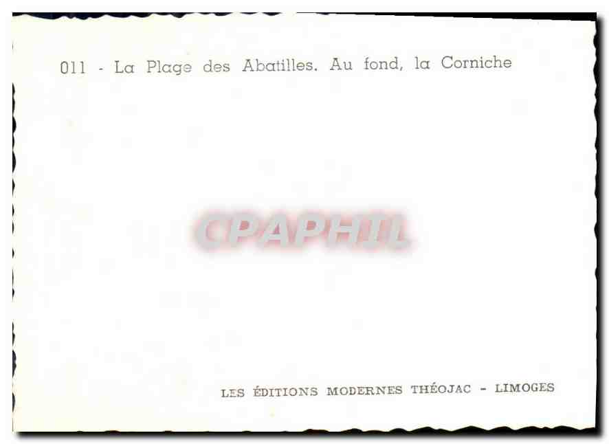 CPM La Plage des Abatilles Au fond la Corniche  — Rückseite