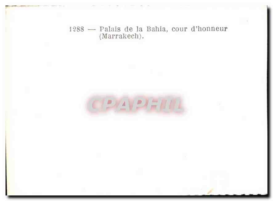 CPM Palais de la Bahia cour d'honneur Marrakech — Rückseite