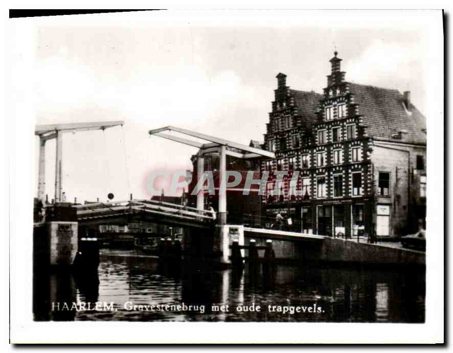 CPM Haarlem Gravestenebrug met oude trapgevels 