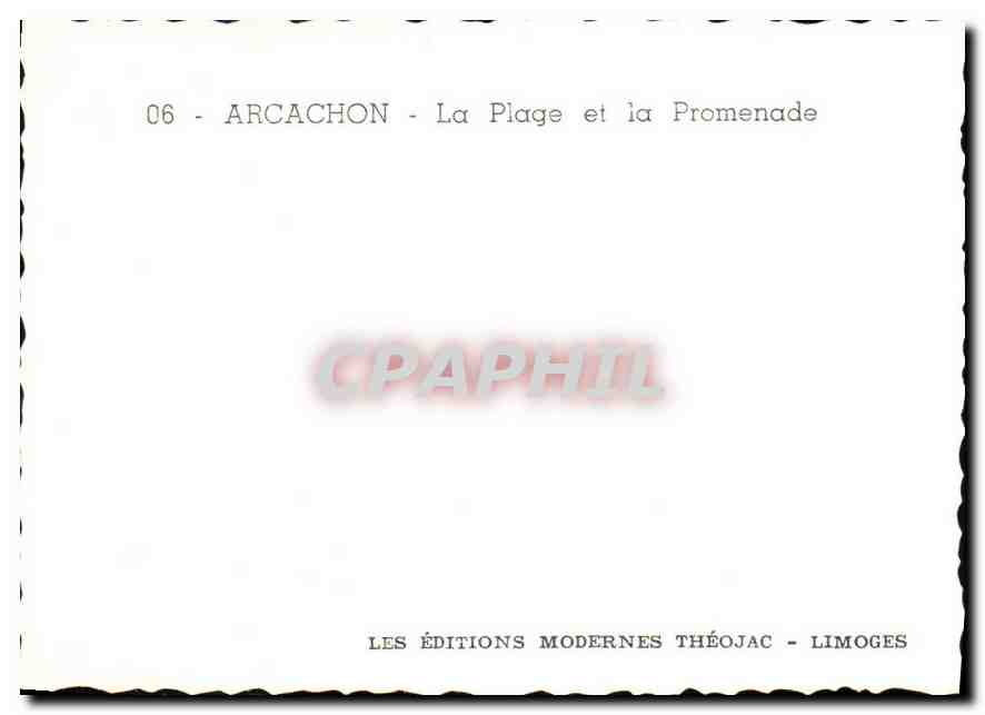 CPM Arcachon la plage et la Promenade  — Rückseite
