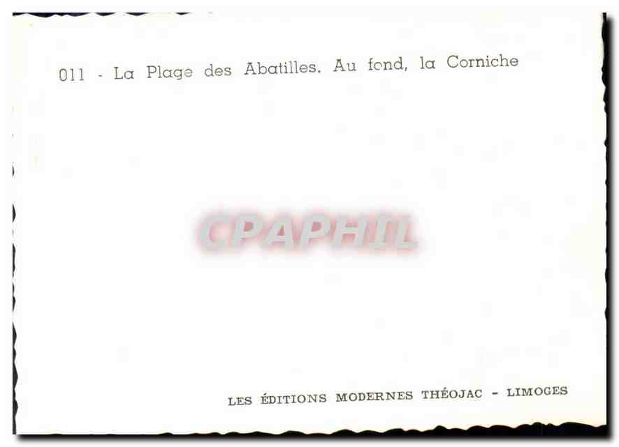 CPM Le Plade des Abatilles au fond la Corniche  — Back