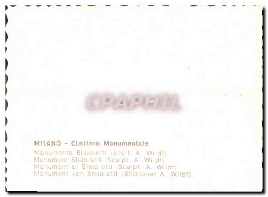 CPM Milano Cimitero Monumentale  — Rückseite